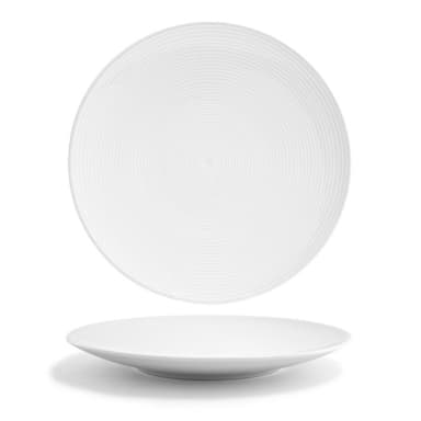 FOH DDP018WHP22 Spiral 11" White Plate - 6 / CS