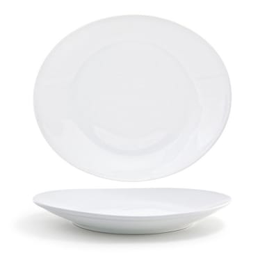 FOH DDP032WHP12 Ellipse 12" White Plate - 6 / CS