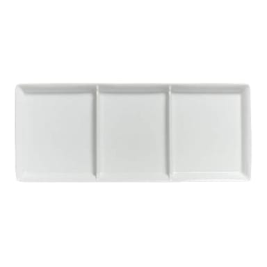 Folio by Patra 6302P279 Rectangular 3-Compartment Tray - 6 / CS