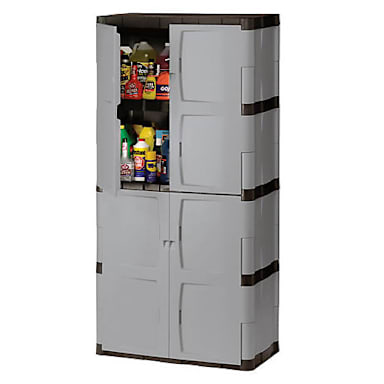 Rubbermaid® FG708300MICHR Mica 4-Shelf 27 Cf Double Door Cabinet