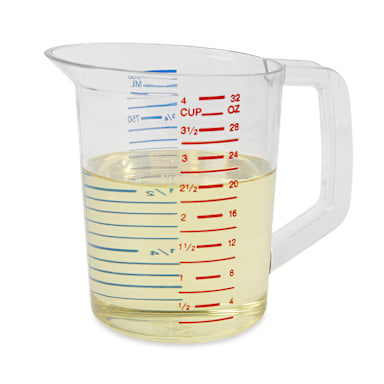 Rubbermaid FG321600CLR Bouncer Plastic 1 Quart Measuring Cup