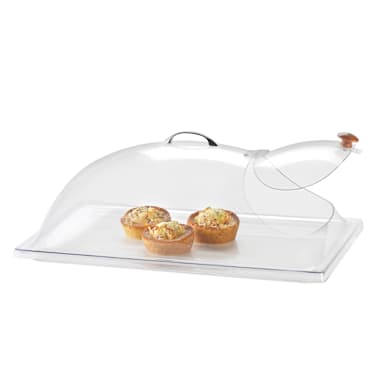 Cal-Mil 339-12 Clear Dome Cover w/ 1 End Door Cutout for Chafers/Trays