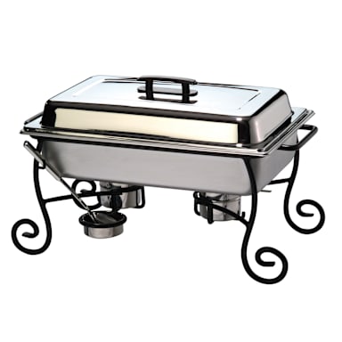 American Metalcraft CF1 Ornate Wrought Iron Chafer Frame with S/S Cup