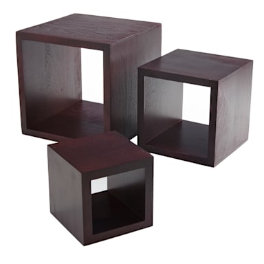 American Metalcraft RSM2 Mahogany Square 3-Piece Riser Set