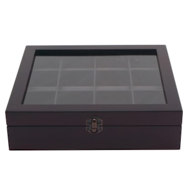 Service Ideas TB012 Beechwood 12-Compartment Tea Chest
