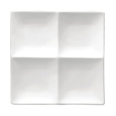 1880 Hospitality F8010000946 Bright White Ware 4-Compartment Platter - 12/CS