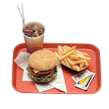 Cambro 1014FF163 Red 10" x 14" Fast Food Tray