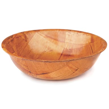 TableCraft 205 5-1/2" Mahogany Round Woven Wood Bowl - Dozen