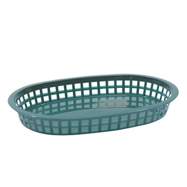 TableCraft 1076FG Forest Green Oval Chicago Platter Basket - Dozen