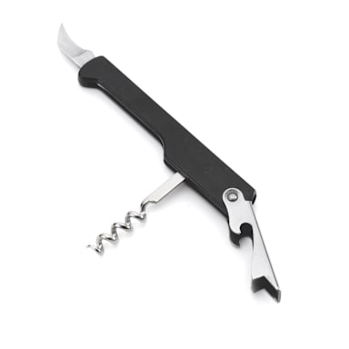 TableCraft 1226 Waiter's Corkscrew with Black Plastic Handle
