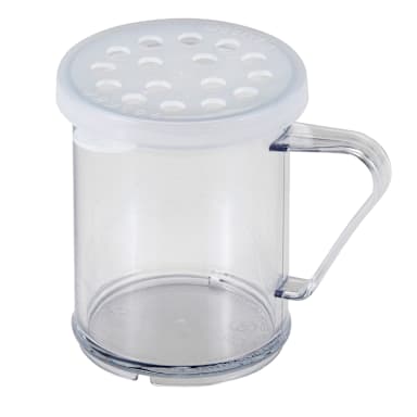 Cambro 96SKRP135 Camwear Clear 10 Oz. Dredge with Gray Parsley Lid