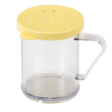 Cambro 96SKRC135 Camwear Clear 10 Oz. Shaker with Yellow Cheese Lid