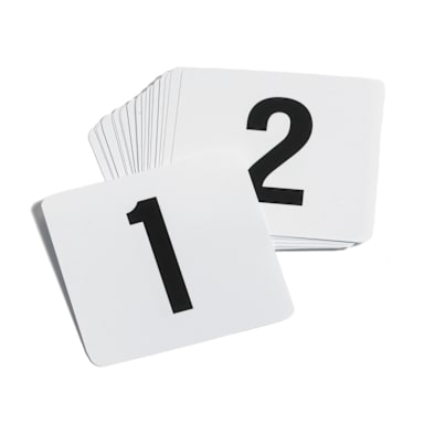 TableCraft TN100 White Plastic 1-100 Card Number Set