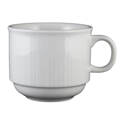 Vertex® China CB-1S Crystal Bay 8 Oz. White Stacking Cup
