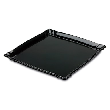 Delfin DFTSQ13CF010 13" Square Black Melamine Cafe Tray