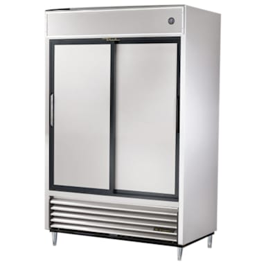 True TSD-47-HC 2-Section 47 CF Reach-In Solid Slide-Door Refrigerator