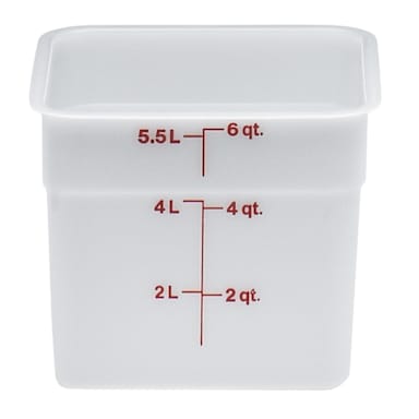 Cambro 6SFSP148 White Camwear CamSquare 6 Qt. Container