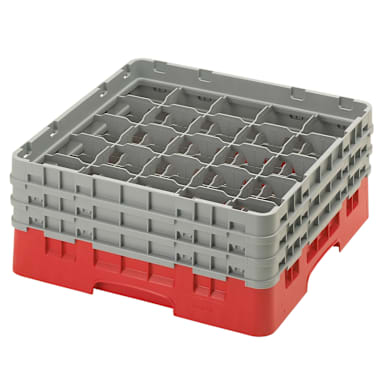Cambro 25S638163 Camrack Red Full Size 25 Compartment Glass Rack