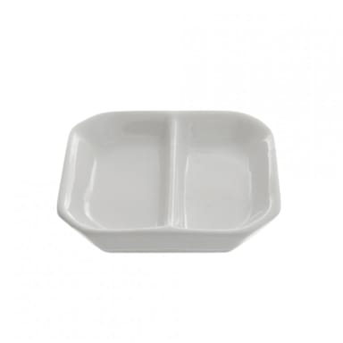 10 Strawberry Street WTR-3DIV White 3" Divided Sauce Dish