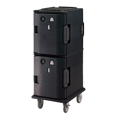 Cambro UPCH800110 Black 2 Comp. Front Loading Heated Ultra Camcart