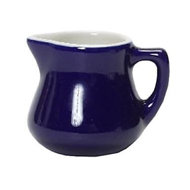 Tuxton B2R-035 3.5 Oz. Cobalt / Eggshell Creamer