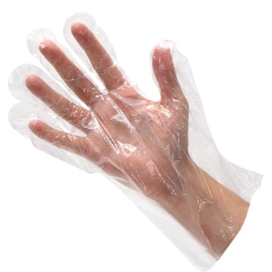 FMP® 133-1023 Clear Plastic Disposable Gloves