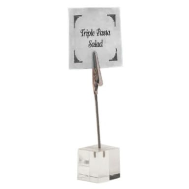 American Metalcraft ACH1 Acrylic Sq. Base Alligator Clip Card Holder