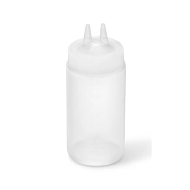 Traex 2316-13 Clear 16 Ounce Wide Mouth Twin Tip Squeeze Bottle