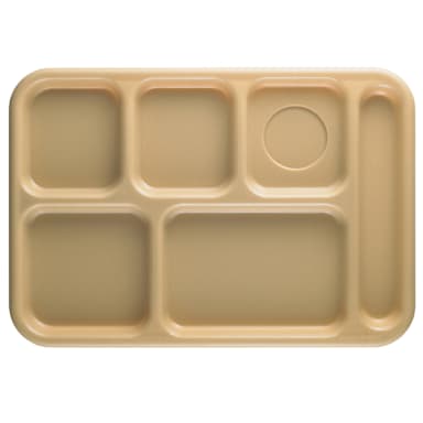Cambro 10146CW133 Camwear Beige 6-Compartment Serving Tray