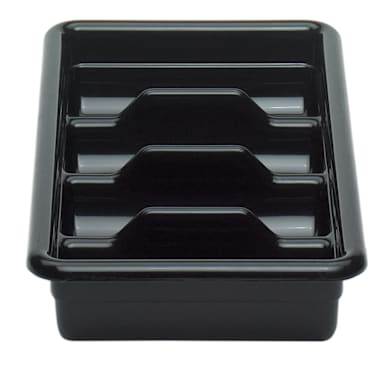 Cambro 1120CBP110 Black Poly 4-Compartment Cutlery Cambox