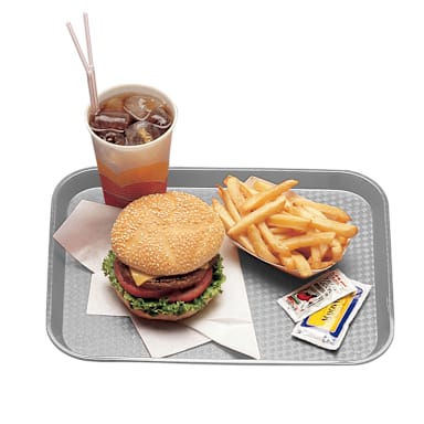 Cambro 1418FF107 Pearl Gray 14" x 18" Fast Food Tray - Dozen