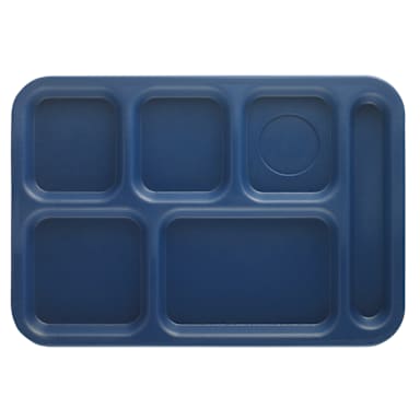 Cambro PS1014186 Navy Blue Penny-Saver 6-Compart School Tray