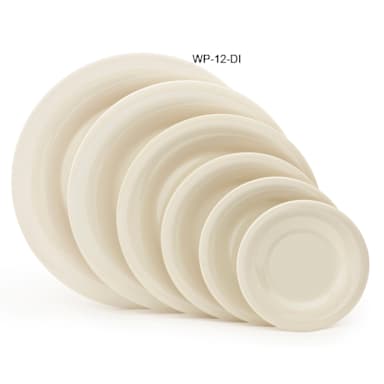 G.E.T. WP-12-DI Diamond Ivory Wide Rim 12" Plate - Dozen