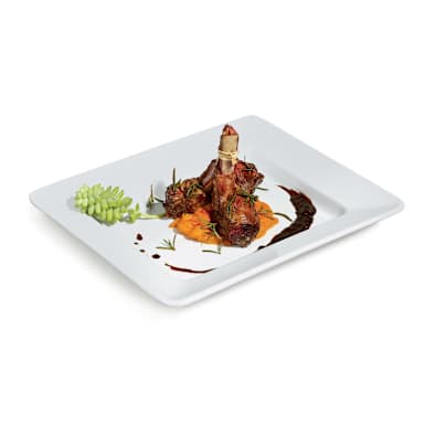G.E.T. ML-11-W Milano White 12" x 10" Plate