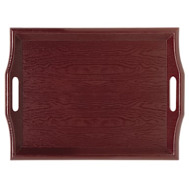 G.E.T. RST-1815-1-M Mahogany Plastic Room Service Tray - 6 / CS