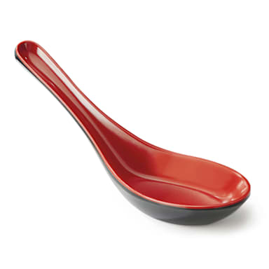 G.E.T. 6026-RB Fuji Black & Red Soup Spoon - Dozen