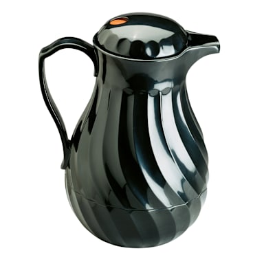 Vollrath 52174 SwirlServe Black Hot-N-Cold 64 Ounce Beverage Server