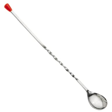 Darling Foodservice 5002103 S/S 10" Twisted Bar Spoon w/ Red Knob