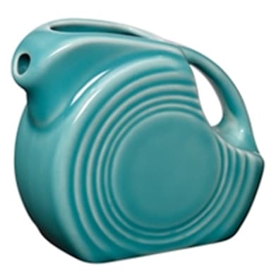 Homer Laughlin 475107 Turquoise 4.75 oz Small Disk Pitcher - 4 / CS