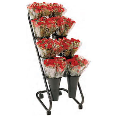 FMS 100117705 Black 8-Vase Mobile Bouquet Display