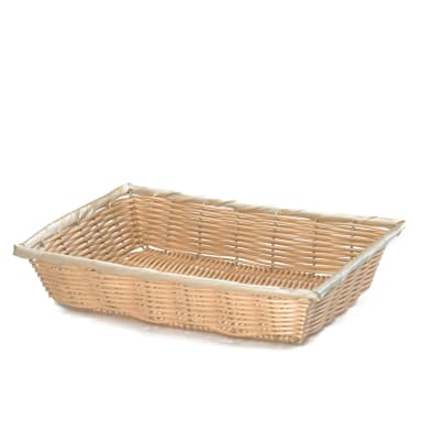 TableCraft 1187W 10" Hand-Woven Plastic Basket - Dozen