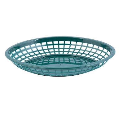 TableCraft 1084FG Forest Green 11-3/4" Jumbo Oval Basket - Dozen