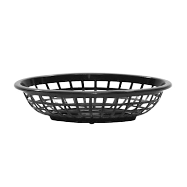 TableCraft 1071BK Black 7.75" x 5.5" Oval Side Order Basket - Dozen