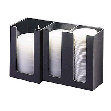 Cal-Mil 375-13 Black 3 Compartment Modular Lid Organizer