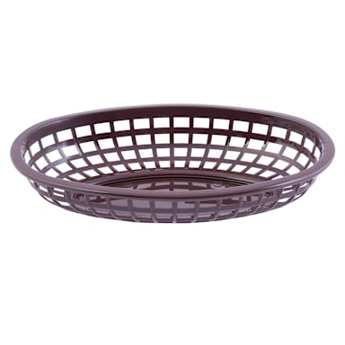 TableCraft 1074BR Classic Brown 9.25" x 6" Oval Basket - Dozen