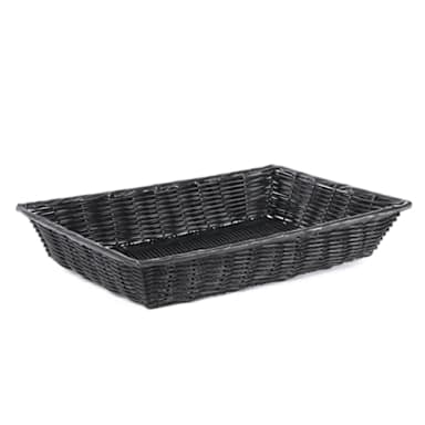 Willow Specialties 4151.18BKNH 18" x 12" Black Rectangular Basket