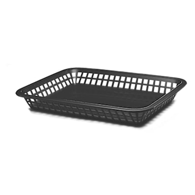 TableCraft 1079BK Grande Mas Black 11.75 x 8.5" Platter Basket - Dozen
