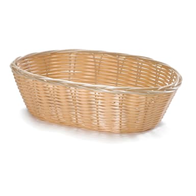 TableCraft 1176W Oval Hand-Woven Plastic Basket - Dozen