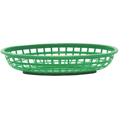 TableCraft 1074G Classic Green 9.25" x 6" Oval Basket - Dozen