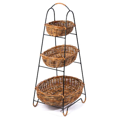 Skalny Baskets 9009 3-Tier Rattan Basket Display